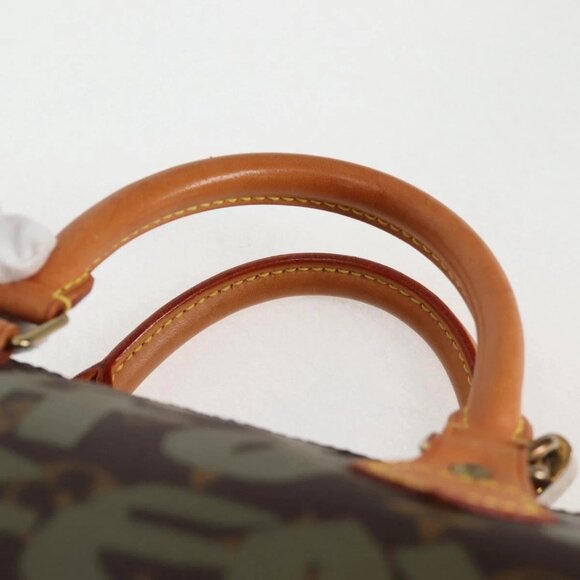 LOUIS VUITTON Monogram Graffiti Speedy 30 Bag Green Khaki - Picture 8 of 16